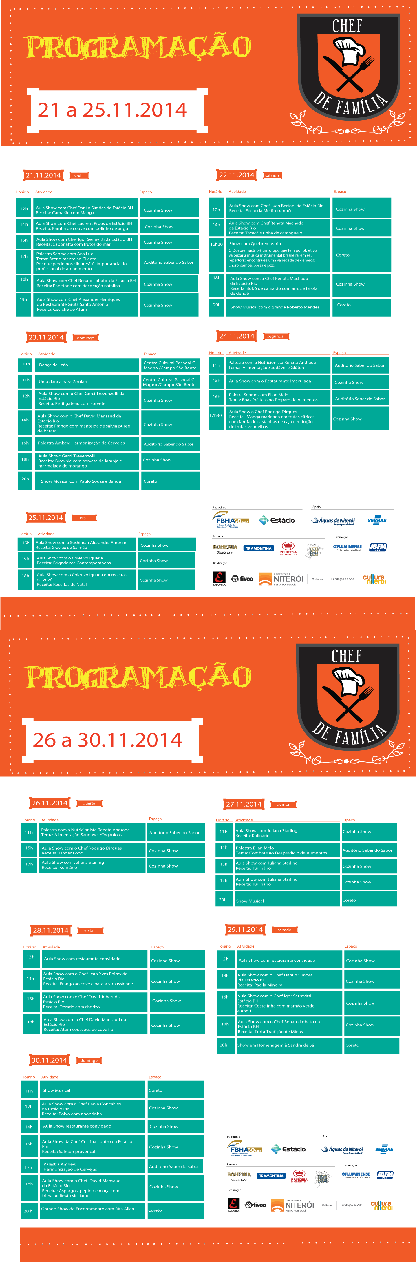 Programação Chef de Família 2014